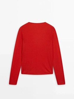 Massimo Dutti Свитер из 100% шерсти, оранжевый