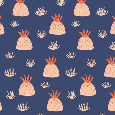 Подводный мир на синем фоне