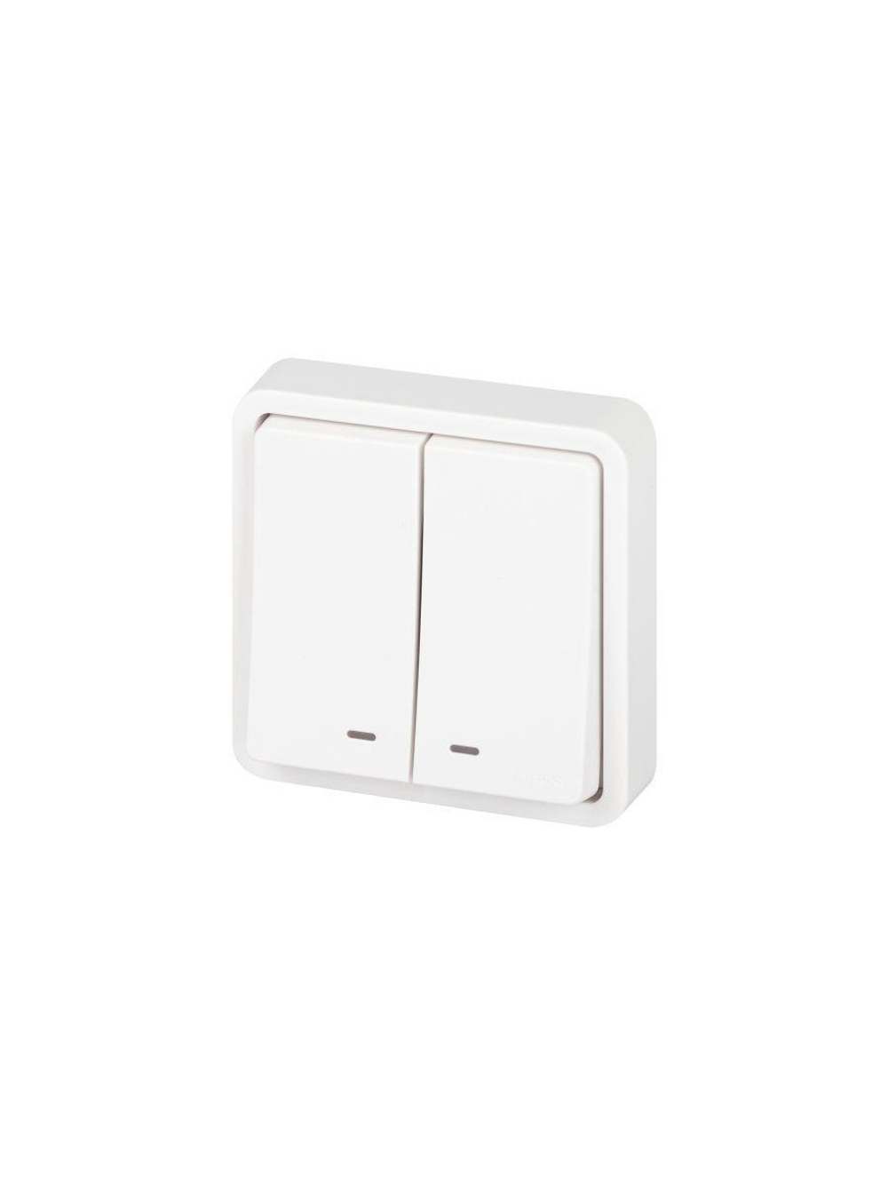 Выключатель Эксперт 11-1525-01 двойн. с подсветкой IP55 10АХ-250В СУ бел. Эра Б0063304