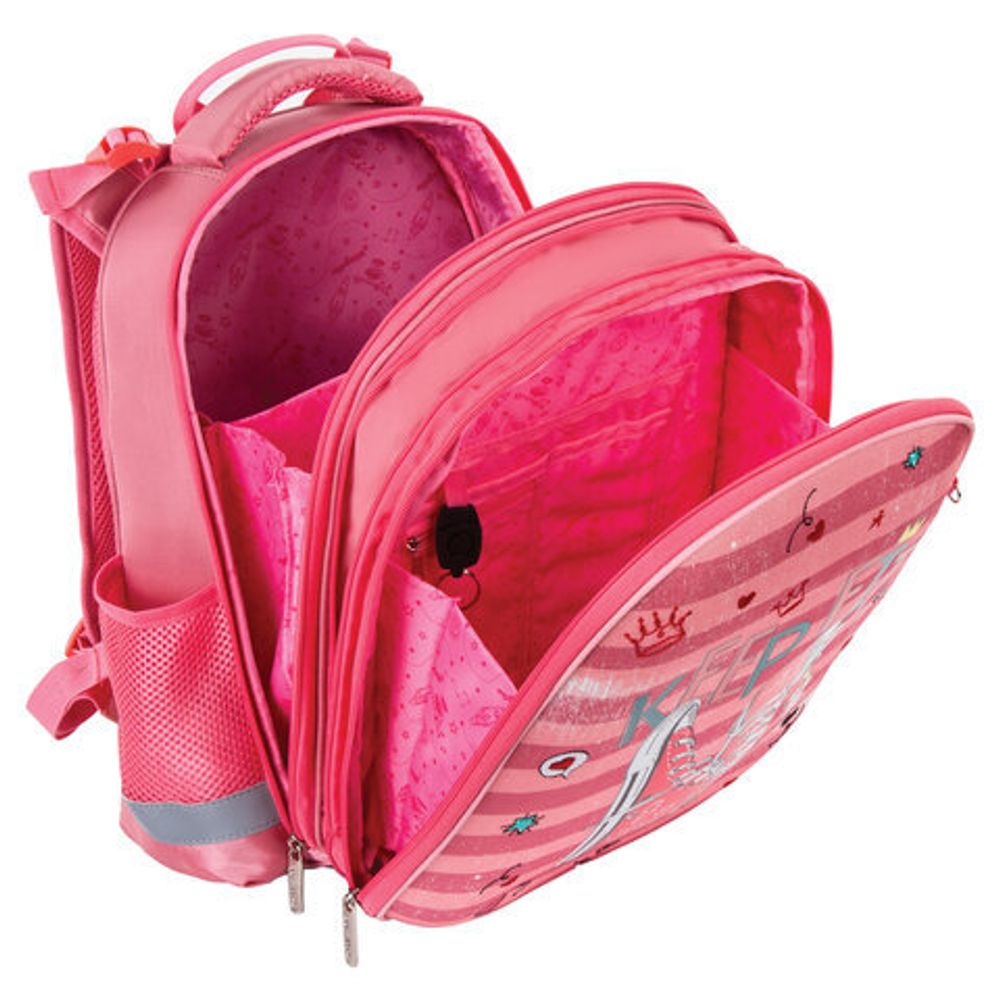 Ранец ЮНЛАНДИЯ EXTRA, с дополнительным объемом, "Pink sneakers", 38x29x18 см, 229928