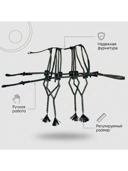 Шлея украшенная из кожи для средней лошади 3.1-4 метра
