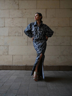 Джинсовая юбка зебра