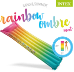 Надувной матрас для плавания 170х53 см Intex 58721, пляжный матрас Радуга Rainbow Style для бассейна и моря