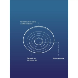 Фонарь подсветка КОСМОС KOC308B самоклеящаяся поверхность, двусторонний скотч и батарейки в комплекте