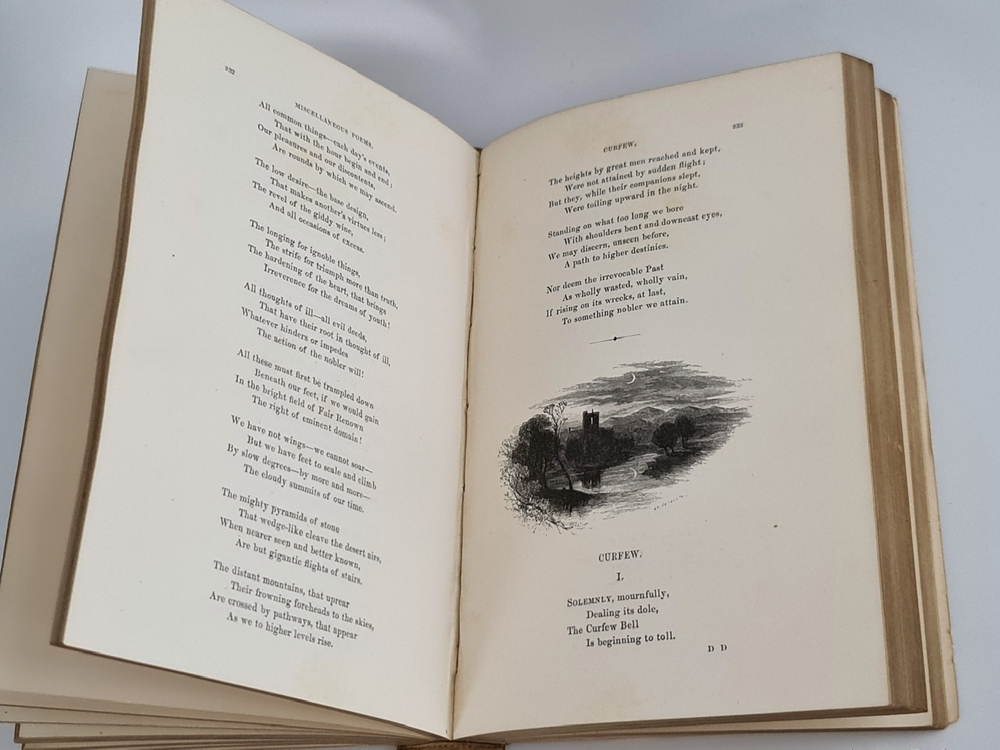 "Poetical works of Longfellow. Henry Wadsworth Longfellow.  1856   Антикварная книга