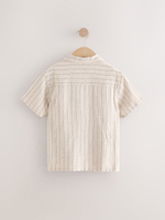 Рубашка с коротким рукавом для мальчика Next AB7-087, Бежевый