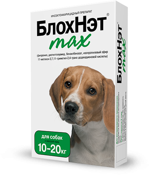 БлохНэт max капли инсектоакарицидные от блох, клещей и комаров для собак