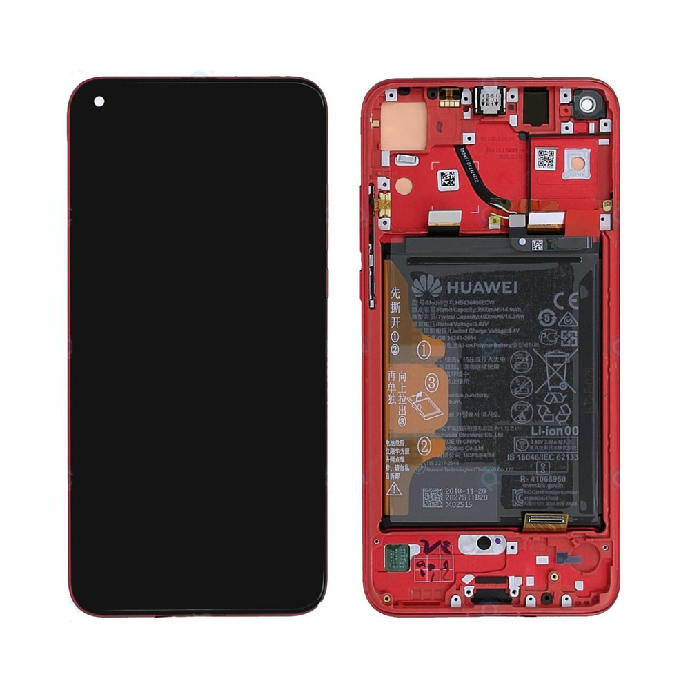 Honor View 20 (PCT-L29)  / Дисплейный модуль (в сборе с тачскрином и аккумулятором) (в рамке) (ORIG-SP)