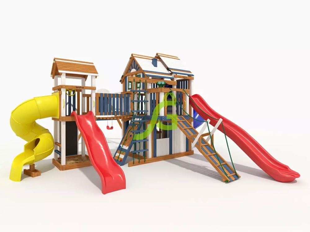 Большая детская игровая площадка с домиком
