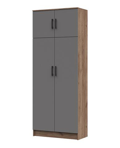 Машенька ШК 205 Шкаф с выдвижной штангой Дуб крафт табачный / Графит серый