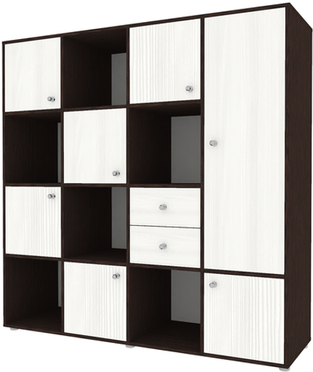 Стеллаж КарИВи Джери 2 Венге Белое Дерево