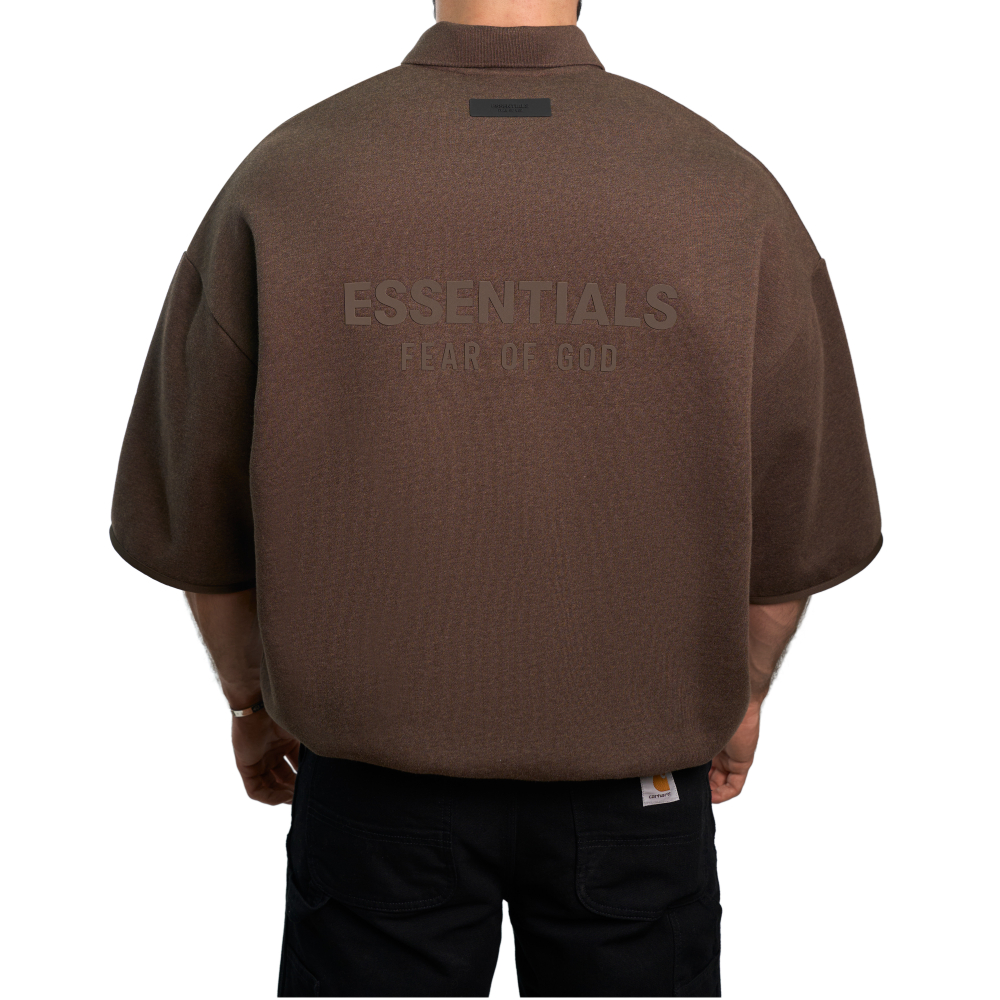 Fear Of God Essentials 3/4 Sleeve Polo "Heather Wood"