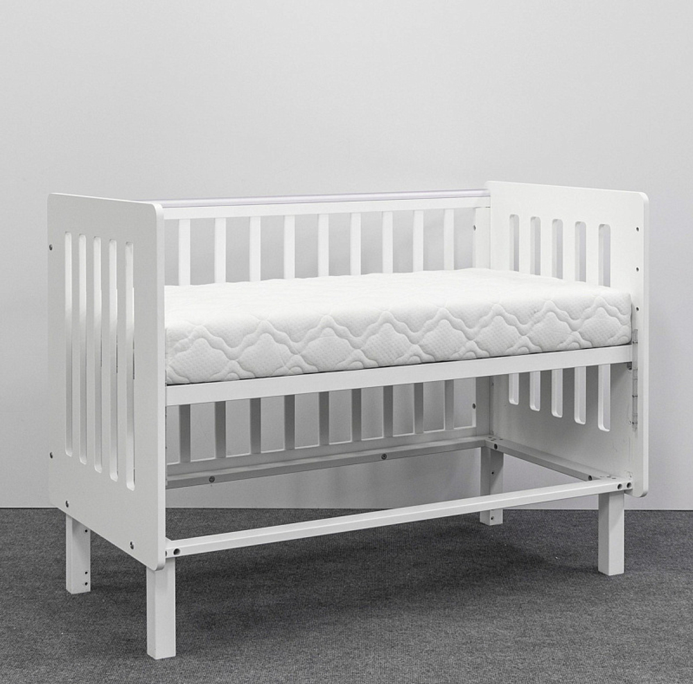 Кровать Antemi Mari 120х60 с маятником Ник 14 б/б Белый + НиК 15 б Белый