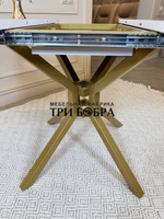 Кухонный раздвижной стол "Румба", белый глянец