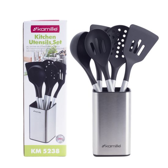 Набор кухонных принадлежностей Kamille KM 5238 (6 предметов) с подставкой