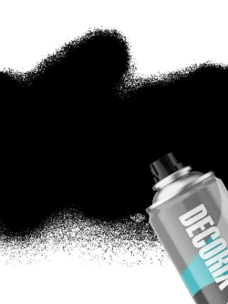 Краска для пластика черная матовая аэрозольная DECORIX - эмаль по пластику в баллончике 520 мл