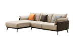 Диван ELEGANTE NAPPA SF015 угловой (3-х местный левый угол) бежевый/коричневый