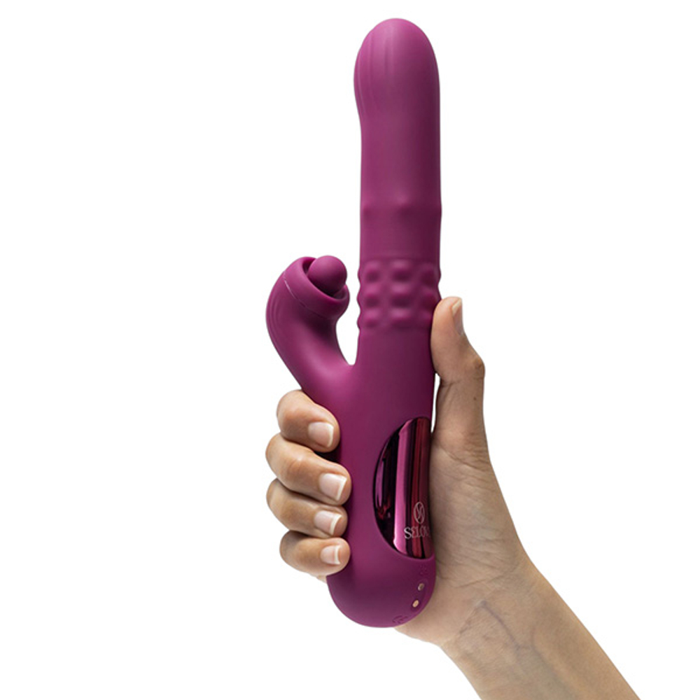 Фиолетовый вибратор-кролик 23,9см Selove ComePlay Dual Stimulation Vibrator Purple