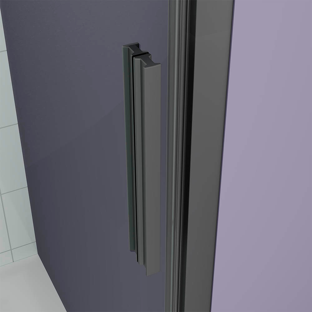 Душевая дверь Veconi Ottimo P30 B, 800x1900, черный матовый, стекло прозрачное