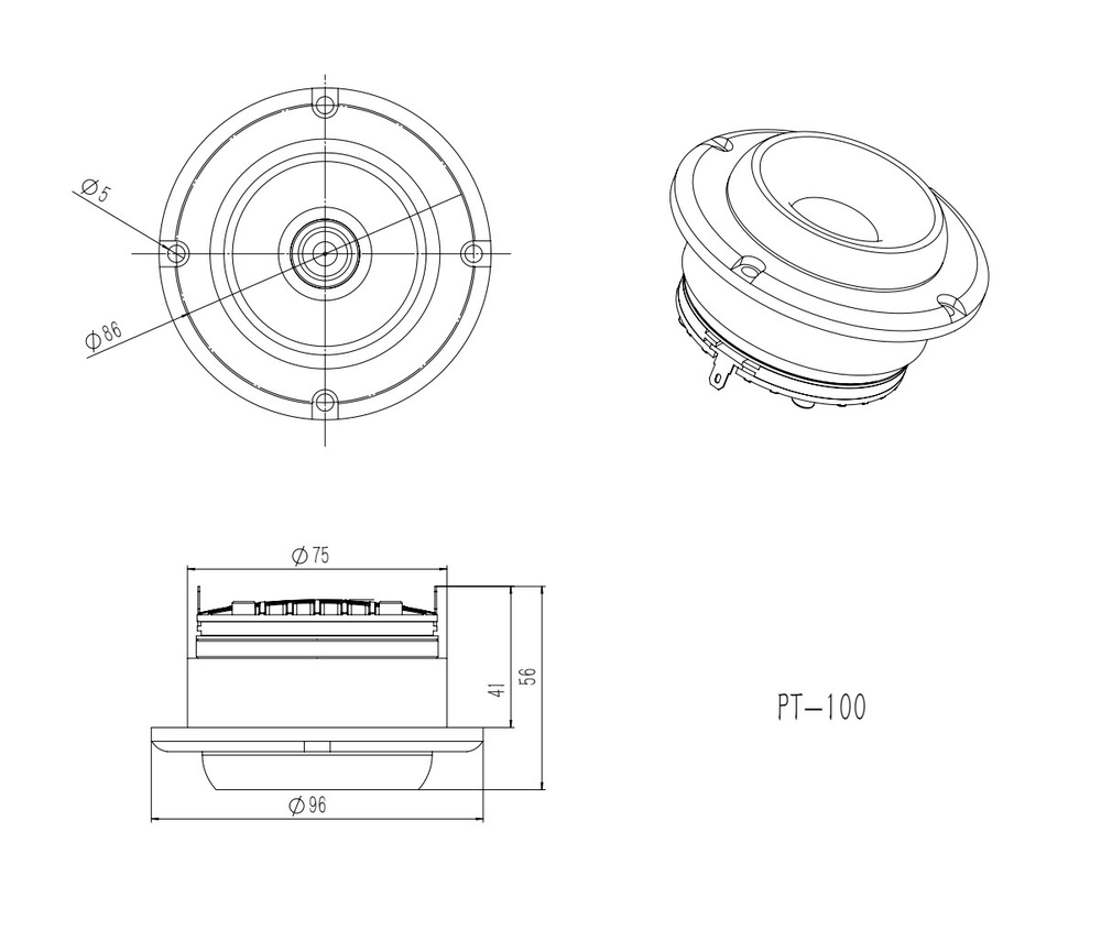 ТВИТЕР СЕРИИ PRO PT-100, ПАРА