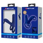 Синяя вибронасадка на пенис Vibrating Penis Sling (Цвет: синий)