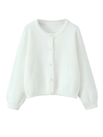 Кардиган пушистый на пуговицах белый