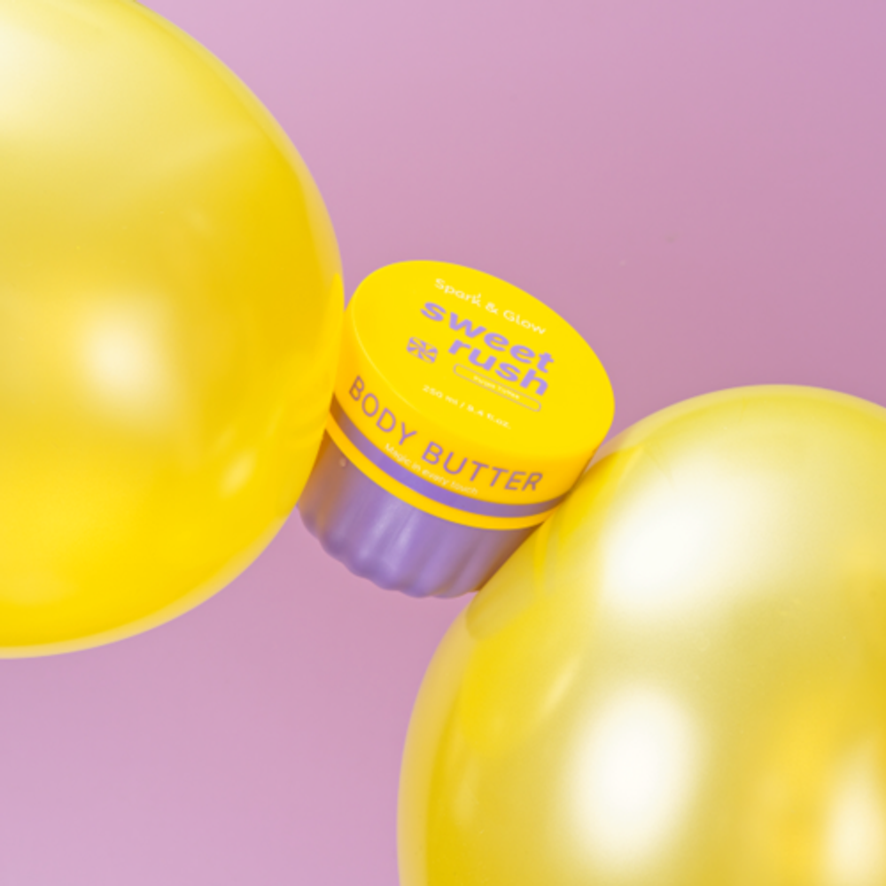 Spark&Glow Баттер для тела с ароматом соленой карамели - Body butter purple toffee scent, 250мл