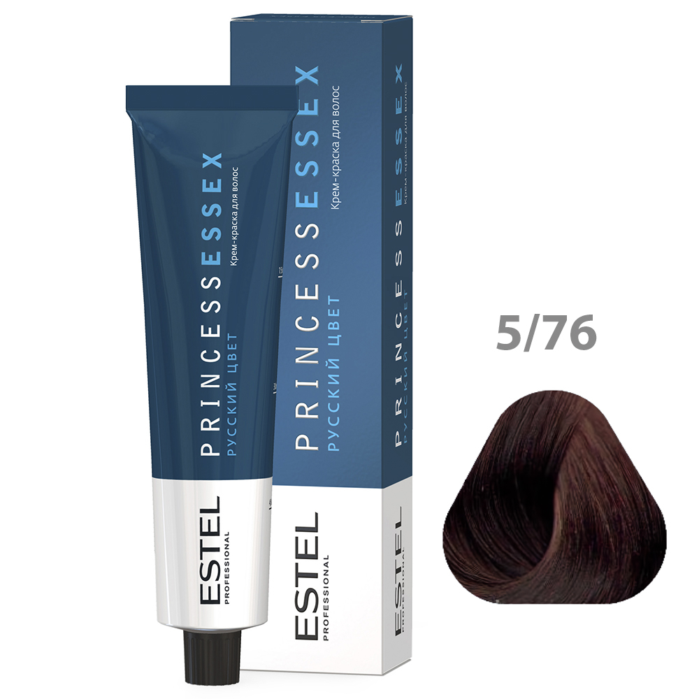 ESTEL PRINCESS ESSEX Крем-краска для волос, 5/76 светлый шатен коричнево-фиолетовый/горький шоколад, 60 мл