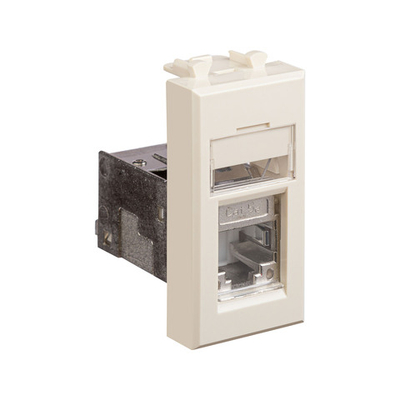 Компьютерная розетка RJ-45 модульная, кат.5е экранированная, "Avanti","Ванильная дымка", 1 модуль