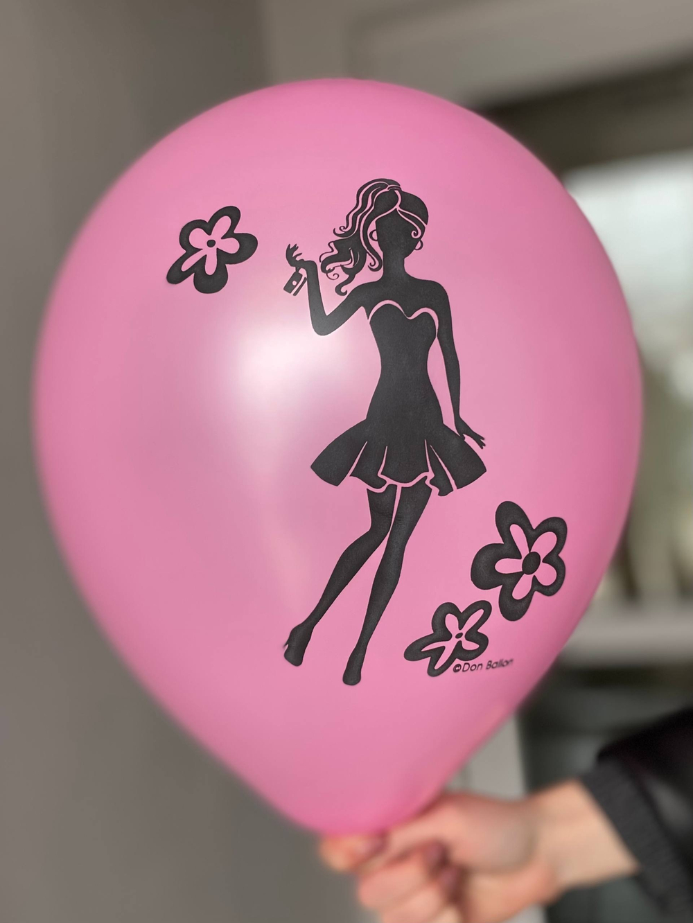 Воздушный шар с рисунком С днём рождения, Барби Barbie 35см ПАЛИТРА №4352