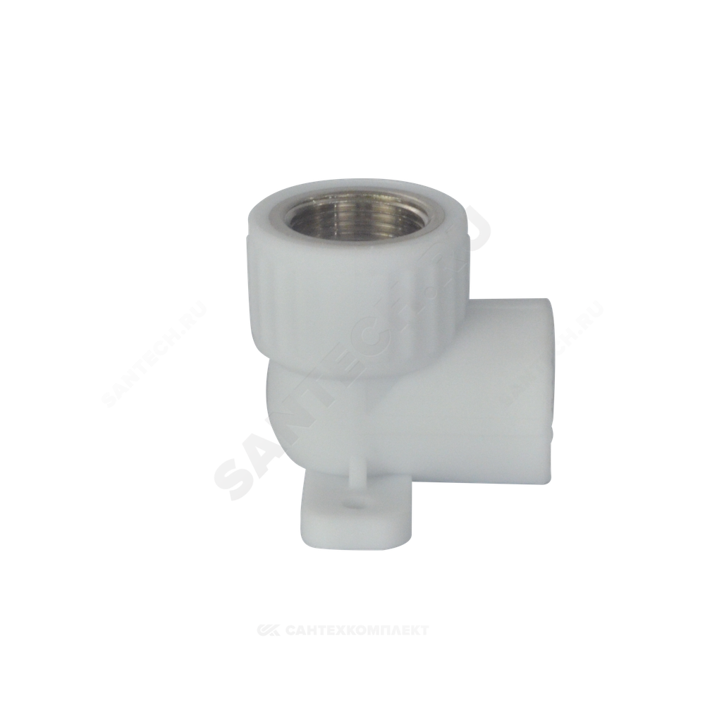 Угольник PP-R комбинированный белый Дн 25х3/4" ВР с креплением VALFEX 10120125
