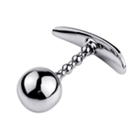 Серебряная анальная пробка для ношения из нержавеющей стали c красным кристаллом (Small) (Цвет: серебряный с красным)