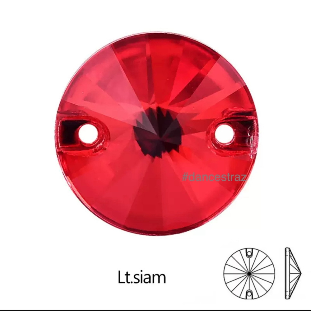 Стразы пришивные, Rivoli, Light Siam, 227, 16mm, (24 ea/pkg), 5A+, (F2)