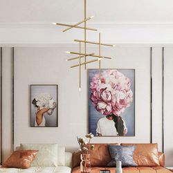 Люстра на штанге TRAVERSE H90 Gold