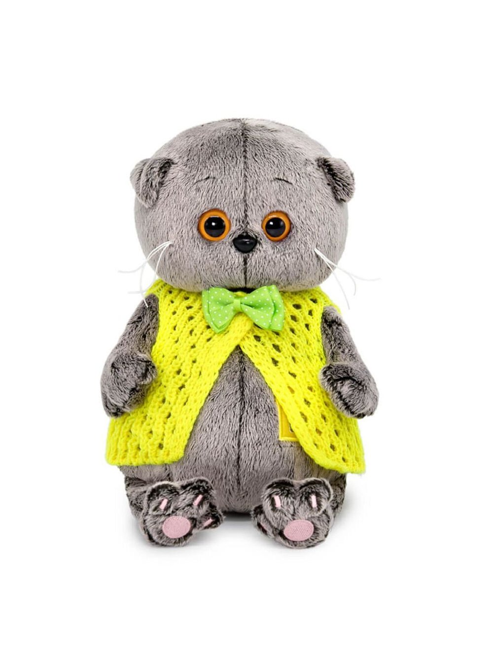 Мягкая игрушка Басик BABY в вязаном жилете 20 см
