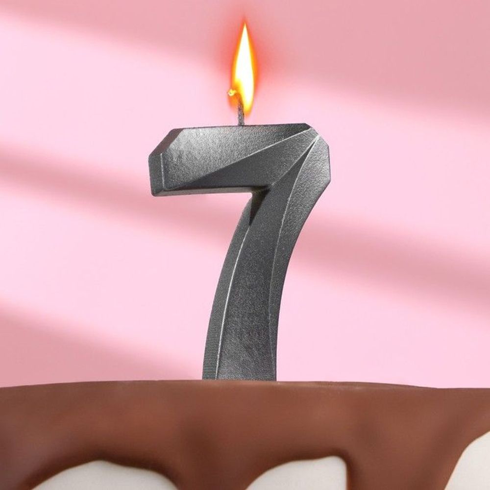 Свеча тортовая цифра Мокрый асфальт 7