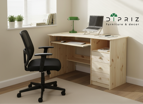 Стол письменный, компьютерный Корнер из сосны, лакированный