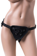 Черные трусики для страпона Master (Цвет: черный)