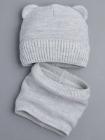 Детская шапка с ушками и снуд осенняя