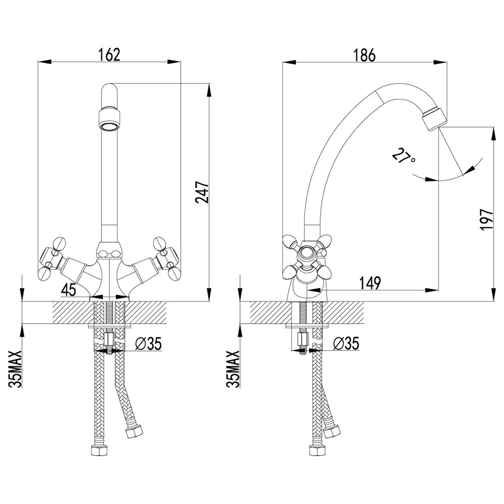 Смеситель  Lemark Vista LM7604C  для кухни