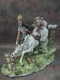 Статуэтка. Фарфор. Дон Кихот и Санчо Панса. Capodimonte. Италия
