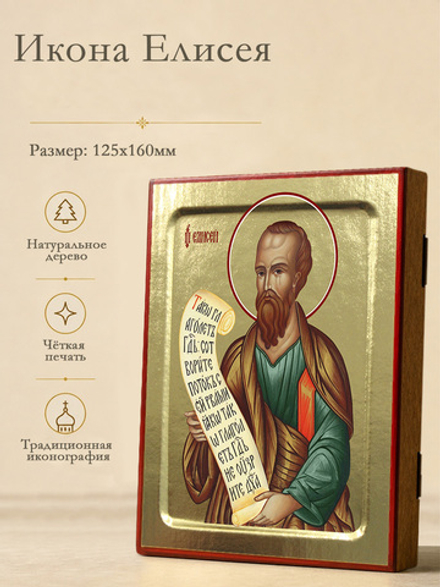 Икона Елисея, пророка на дереве: 125 х 160 (Синопсисъ)