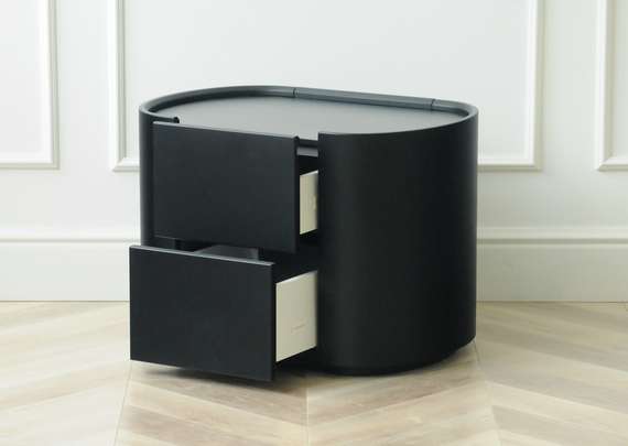 Тумба прикроватная Lagom 2 ящика ширина 60 см (черный)