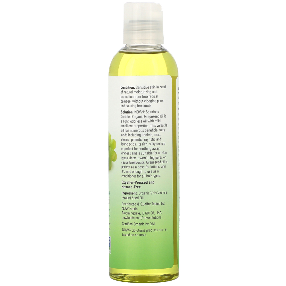 NOW Foods, Solutions, Органическое масло из виноградных семечек, 8 унц. (237 мл)