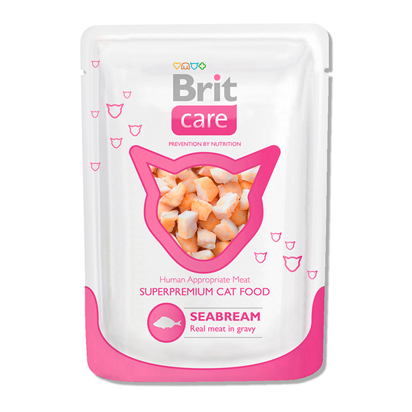 Влажный корм Brit Care морской лещ  для кошек 80 г  (пауч Брит)