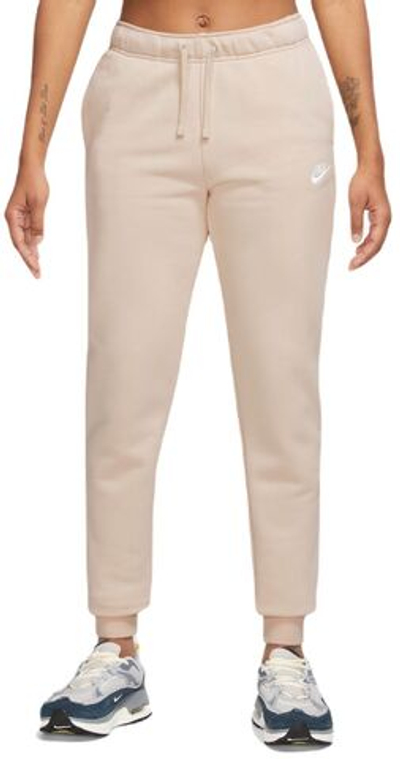Женские теннисные брюки Nike Sportswear Club Fleece Pant - sanddrift/white