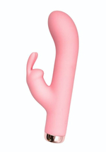 Розовый силиконовый вибратор-кролик - 16,5 см.