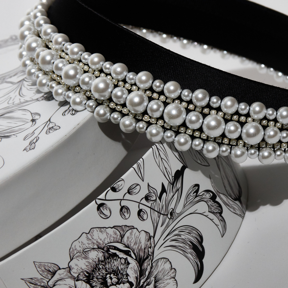 Кокошник XS с жемчугом в три ряда