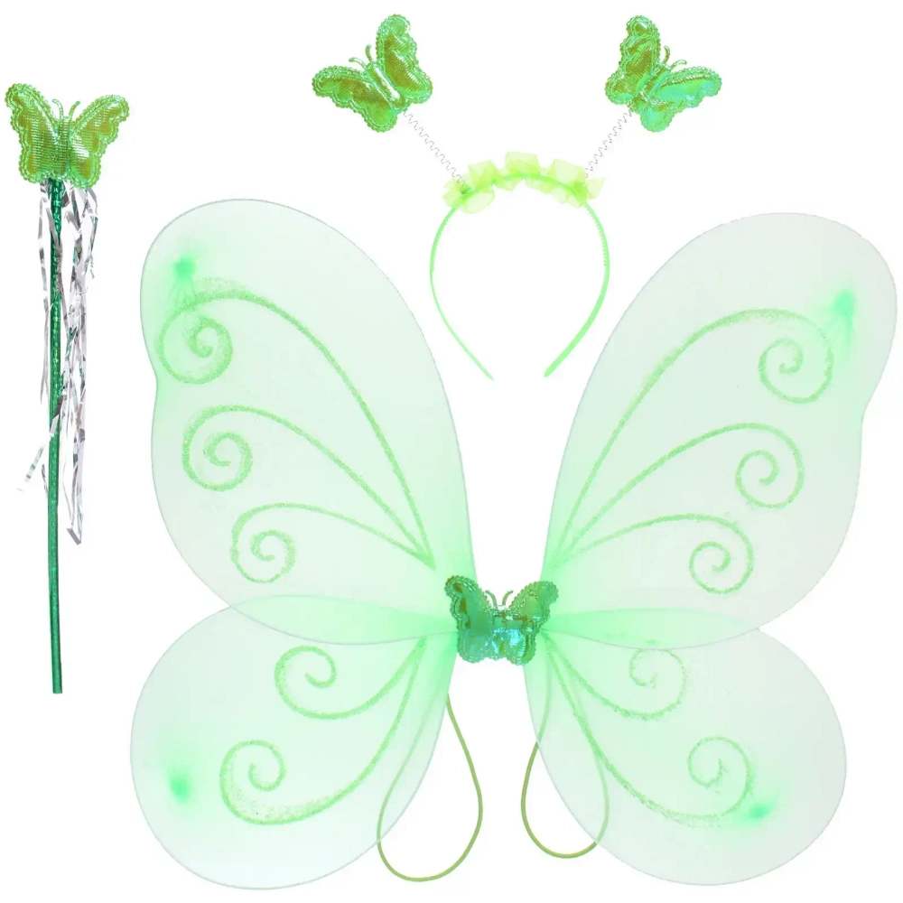 Набор карнавальный «Нежная принцесса» (ободок, крылья, палочка), Салатовый