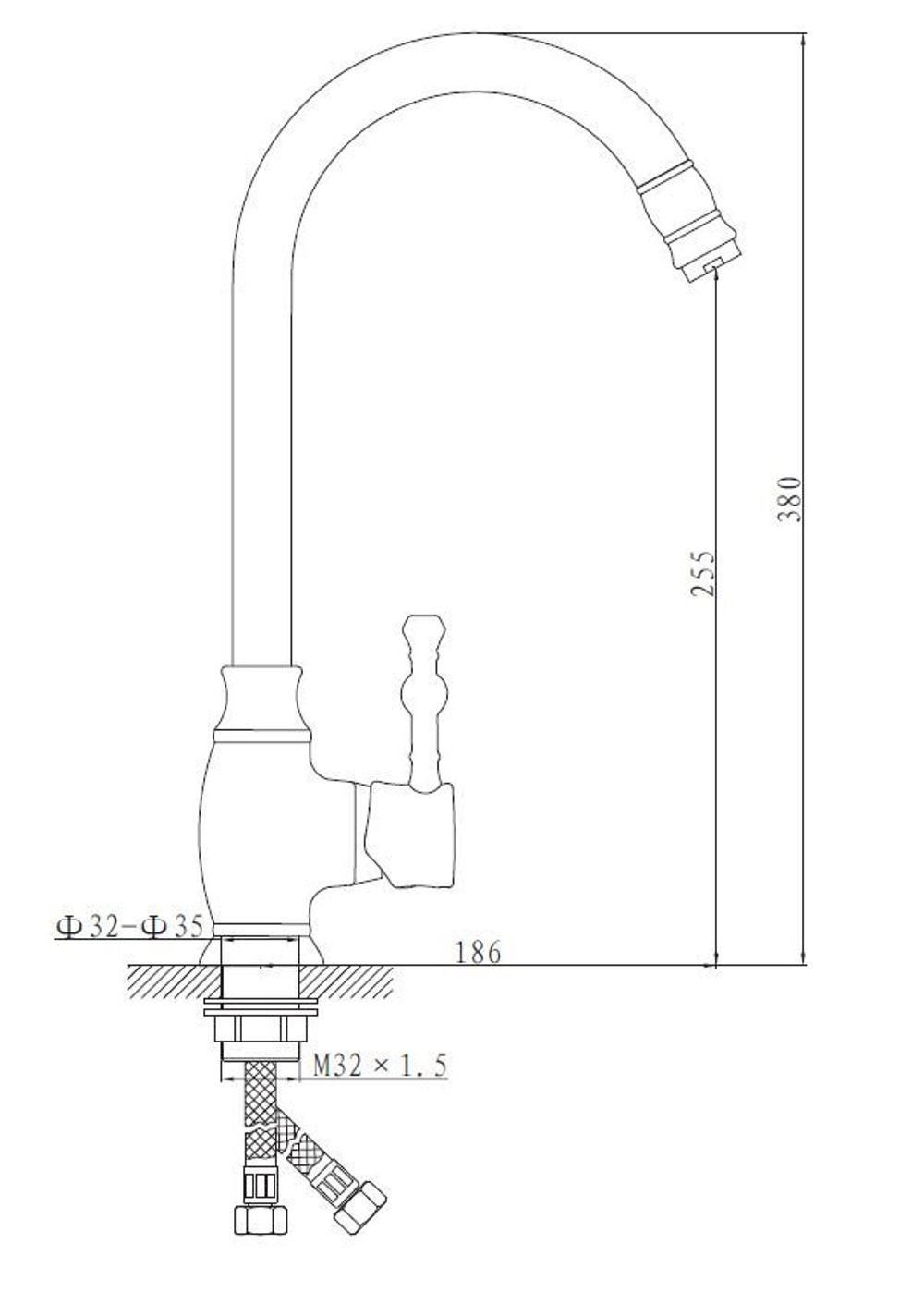 СМЕСИТЕЛЬ ДЛЯ КУХНИ ESKO TWIGGY TG519W С R-ИЗЛИВОМ БЕЛЫЙ